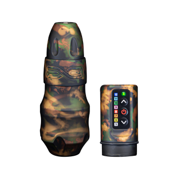 Macchinetta per Tatuaggi FK Irons EXO - Wireless Shadow Camo - RCA Bolt + 2x Bolt - Corsa 4 mm