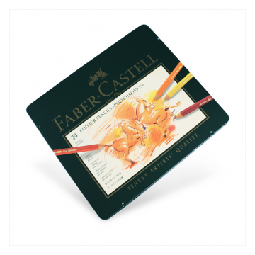 Faber-Castell - Scatola di Latta da 24 Matite Policrome da Artista