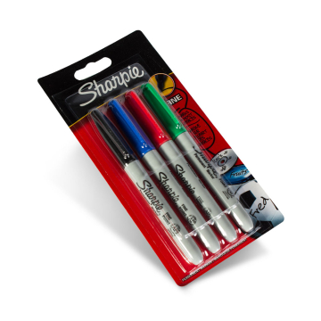Pacco Blister di 4 Pennarelli Sharpie Punta Fine Assortiti