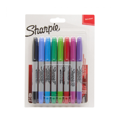 Scatola da 8 pennarelli assortiti Sharpie Twintip a punta fine e ultra fine